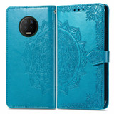 For Infinix Note 7 Mandala Embossing Pattern Horizontal Flip Leather Case with Holder & Card Slots & Wallet & Lanyard(Blue)