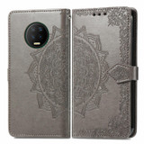 For Infinix Note 7 Mandala Embossing Pattern Horizontal Flip Leather Case with Holder & Card Slots & Wallet & Lanyard(Grey)