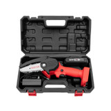 HILDA Rechargeable Cordless Mini Electrical Chain Saw Logging Tools Plastic Package, Model: US Plug With 1 Battery Red