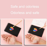 Hand Painted Scratch Paper Colorful Coil Scratchbook With Pen, Model: Peach Juice