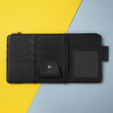 Car Sun Visor Storage Glasses Card Holder Mobile Phone Storage Bag(Zipper Black)