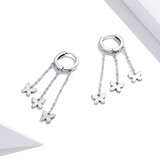 S925 Sterling Silver Tassel Butterfly Ear Stud Women Earrings