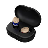 Old People Voice Amplifier Sound Collector Hearing Aid(Red Blue Double Machine + Black Charging Bin)