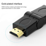 HDMI 19 Pin Male to HDMI 19Pin Female SWIVEL (180 Degree) Adaptor (Gold Plated)(Black)