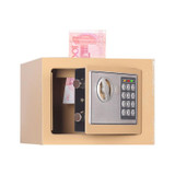 17E Home Mini Electronic Security Lock Box Wall Cabinet Safety Box with Coin-operated Function(Champagne Gold)