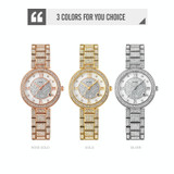 SKMEI 1739 Diamond Roman Numerals Round Dial Quartz Watch for Ladies(Silver)