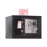 17E Home Mini Electronic Security Lock Box Wall Cabinet Safety Box with Coin-operated Function(Obsidian Black)