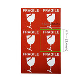 100pcs Self-adhesive English Warning Sticker Fragile Label