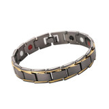 Men Detachable Titanium Steel Magnetic Therapy Bracelet Jewelry(Black Gold)