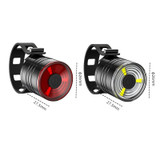 2 PCS AS-08 200LM Aluminum Alloy LED Bicycle Taillight(Red)