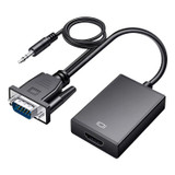 HDCO-VGAM2 1080P VGA Male to HDMI Female Converter with 3.5mm Audio Cable