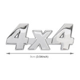 Car Number 4 x 4 Personalized Aluminum Alloy Decorative Sticker, Size: 9 x 3.5 x 2.3cm (Silver)