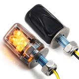 2pcs Motorcycle LED Turn Lamp Universal Modified Small Turn Light, Colour: Black Shell