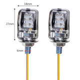 2pcs Motorcycle LED Turn Lamp Universal Modified Small Turn Light, Colour: Silver Shell