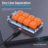MKESPN Shortcut Macro Defined Wired Samll Keypad Single Handed Gaming Keyboard(Black)