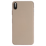 Battery Back Cover Assembly (with Side Keys & Speaker Ringer Buzzer & Motor & Camera Lens & Card Tray & Power Button + Volume Button + Charging Port + Signal Flex Cable & Wireless Charging Module) for iPhone XS Max(Gold)