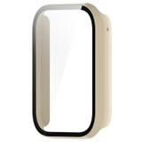 For Xiaomi Mi Band 8 Pro PC + Tempered Glass Film Integrated Watch Protective Case(Ivory White)