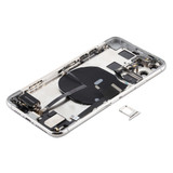 Battery Back Cover Assembly (with Side Keys & Power Button + Volume Button Flex Cable & Wireless Charging Module & Motor & Charging Port & Speaker Ringer Buzzer & Card Tray & Camera Lens Cover) for iPhone 11 Pro(Silver)