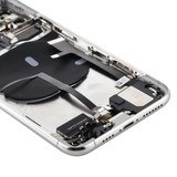 Battery Back Cover Assembly (with Side Keys & Power Button + Volume Button Flex Cable & Wireless Charging Module & Motor & Charging Port & Speaker Ringer Buzzer & Card Tray & Camera Lens Cover) for iPhone 11 Pro(Silver)