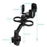 D07 3-Clip Adjustable Cup Holder Car Mount Drink Bottle Snack Car Cup Holder Expander