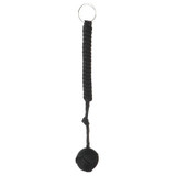 Outdoor Security Protection Black Monkey Fist Steel Ball Bearing Self Defense Lanyard Survival Key Chain(Black)