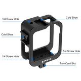 PULUZ Aluminum Alloy Protective Cage Frame with Cold Shoe for GoPro Max (Black)