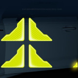 4pcs /Set Car Safety Warning Reflective Anti-Strike Stickers, Color: Epoxy Fluorescent Green