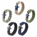 DIY Weave Style Nylon Survival Bracelets with Adjustable Stainless Steel Shackle, Random Color Delivery