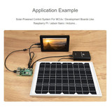 Waveshare Solar Power Manager, Embedded 10000mAh Li-Po Battery, Support 6V~24V Solar Panels (Black)