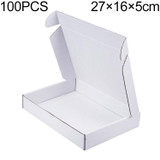 100 PCS Shipping Box Clothing Packaging Box, Color: White, Size: 27x16x5cm