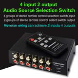 4 In 2 Out / 2 In 4 Out RCA Audio Signal Selector Switch Device with Remote Control