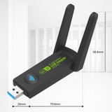 1300Mbps Wireless Network Card Gigabit Dual Band 5G Driverless Computer USB Network Card, Scope: 1300m