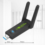 1300Mbps Wireless Network Card Gigabit Dual Band 5G Driverless Computer USB Network Card, Scope: 600m