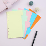 10 Packs A6 Loose-Leaf Index Handbook Divider Page Notebook 6-Hole Inner Core Index Page Random Colour Delivery