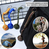 Outdoor Security Protection Black Monkey Fist Steel Ball Bearing Self Defense Lanyard Survival Key Chain(Khaki)