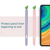 For Samsung Galaxy Tab S6 Lite P610 / P615 Fruit and Vegetable Shape Stylus Silicone Protective Case(Peach)