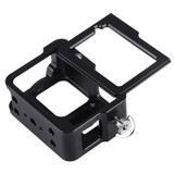 PULUZ Housing Shell CNC Aluminum Alloy Protective Cage with Insurance Frame & 52mm UV Lens for GoPro HERO(2018) /7 Black /6 /5(Black)