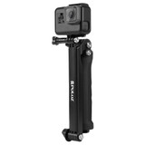 PULUZ 3-Way Grip Foldable Tripod Selfie-stick Extension Monopod for GoPro, Insta360 ONE R, DJI Osmo Action and Other Action Cameras, Length: 20-58cm