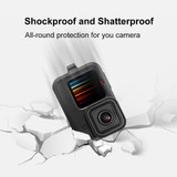 PULUZ for GoPro HERO12 Black /11 Black /10 Black /9 Black Silicone Protective Case Cover with Wrist Strap & Lens Cover(Black)