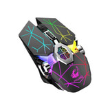 FREEDOM-WOLF X13 2400 DPI 6 Keys Wireless Charging Silent Water-cooled Luminous Mechanical Gaming Mouse(Star Black)