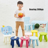 Colorful Children Stool Chair Baby Stool Plastic Kindergarten Stool(White)