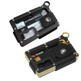 Aluminum Alloy Card Holder Leather Wallet Multifunctional Adjustable Snap Button Pocket Wallet(Black)