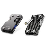 New-Bring Metal Card Holder Multifunctional  EDC Wallet Can Store Keys & U Disk(Black)