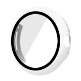 For Google Pixel Watch Frosted PC Frame Tempered Film Integrated Watch Protective Case(White)