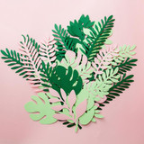 10 in 1 Creative Paper Cutting Shooting Props Tree Leaves Papercut Jewelry Cosmetics Background Photo Photography Props(Sapphire Blue)