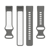 For Fitbit Charge 5 Two-color Silicone Watch Band(Grey White)