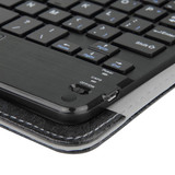 Universal Detachable Magnetic Bluetooth Touchpad Keyboard Leather Tablet Case with Holder for 10.1 inch iSO & Android & Windows Tablet PC(Black)