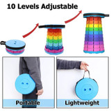 Outdoor Folding Telescopic Stool Portable Fishing Chair(Rainbow)