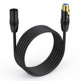 JUNSUNMAY XLR Male to Female Mic Cord 3 Pin Audio Cable Balanced Shielded Cable, Length:1.5m