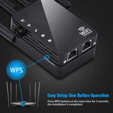 5G/2.4G 1200Mbps WiFi Range Extender WiFi Repeater With 2 Ethernet Ports US Plug White